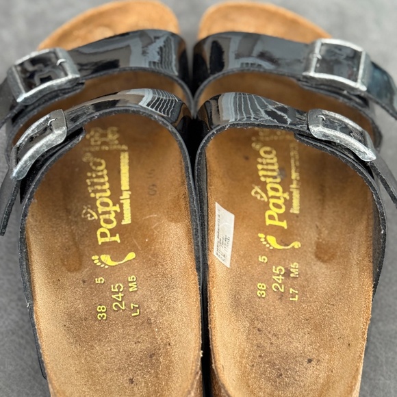 Birkenstock Papillio Black Patent Platform Sandals - Picture 3 of 4